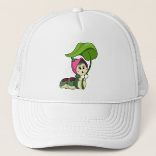 Caterpillar with Leaf Trucker Hat