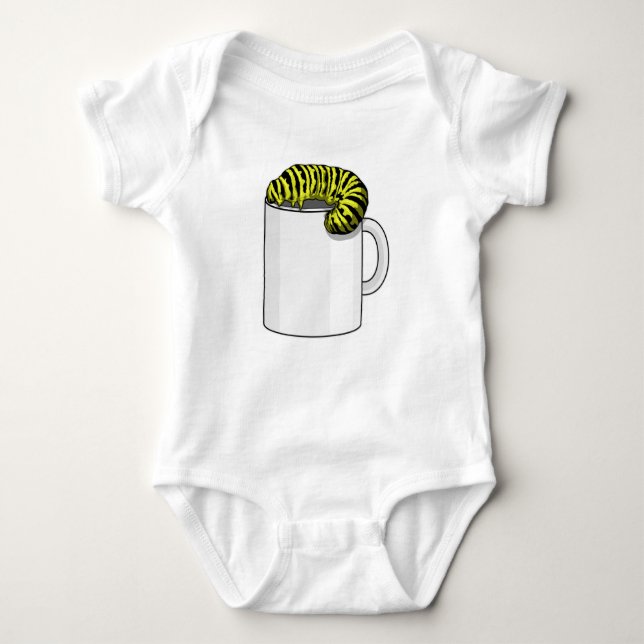 Caterpillar with Mug Baby Bodysuit (Front)