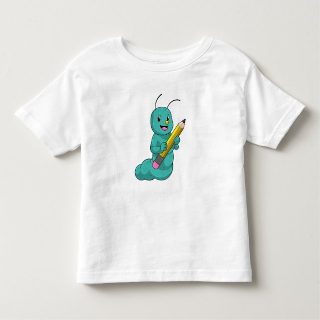 Caterpillar with Pencil Toddler T-Shirt (Front)