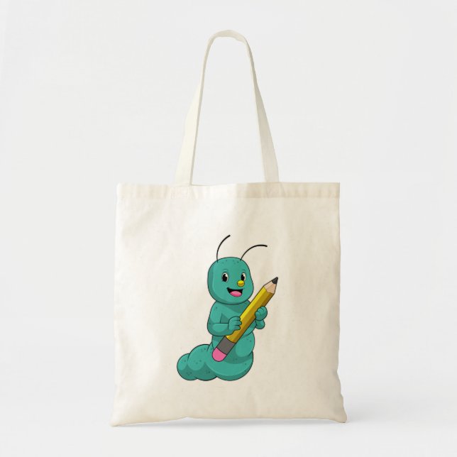 Caterpillar with Pencil Tote Bag (Front)