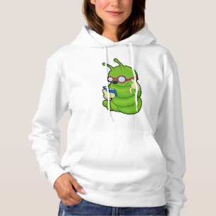 Caterpillar with Sunglasses & Book Hoodie