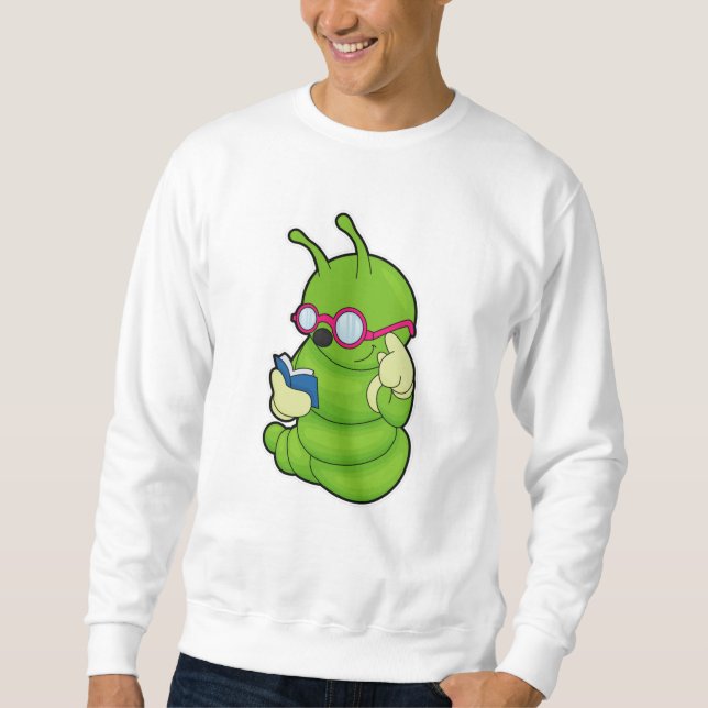 Caterpillar with Sunglasses & Book Sweatshirt (Front)