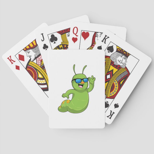 Caterpillar with Sunglasses Playing Cards (Back)