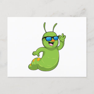 Caterpillar with Sunglasses Postcard