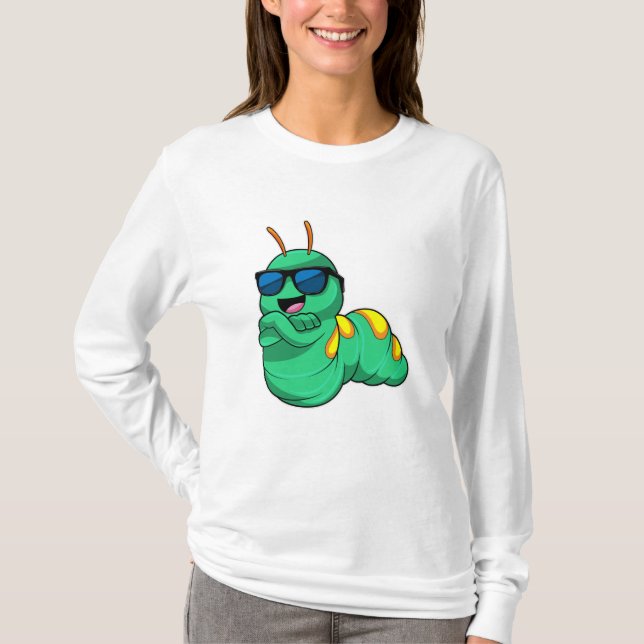 Caterpillar with Sunglasses T-Shirt (Front)