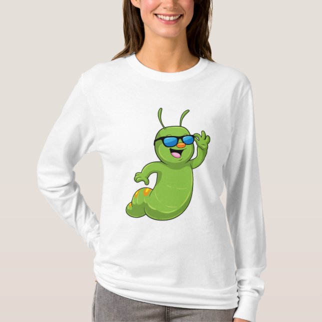 Caterpillar with Sunglasses T-Shirt (Front)