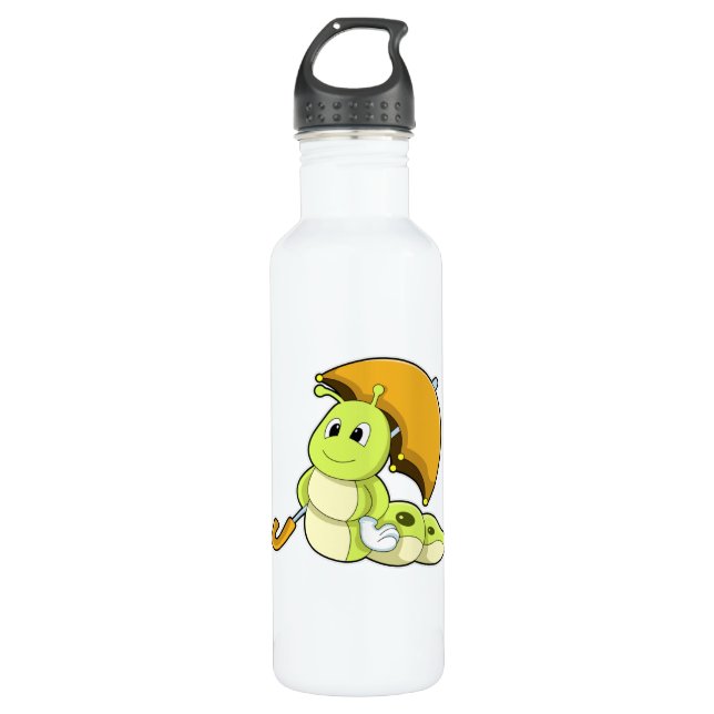 Caterpillar with Umbrella 710 Ml Water Bottle (Front)