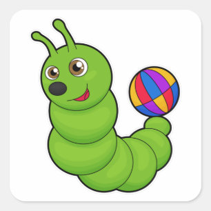 Caterpillar with Water polo Square Sticker