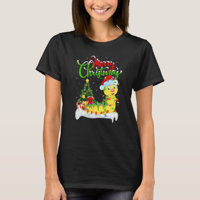 Caterpillar  Xmas Decorations Caterpillar Christma T-Shirt (Front)