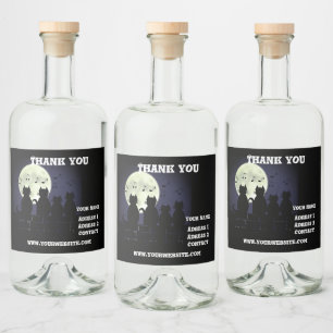 caterwauling ,Cats in the moonlight. Personalise Liquor Bottle Label