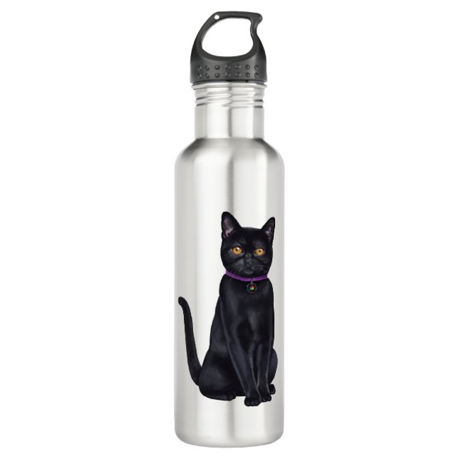 CatFans - Bombay Black Cat 710 Ml Water Bottle (Front)