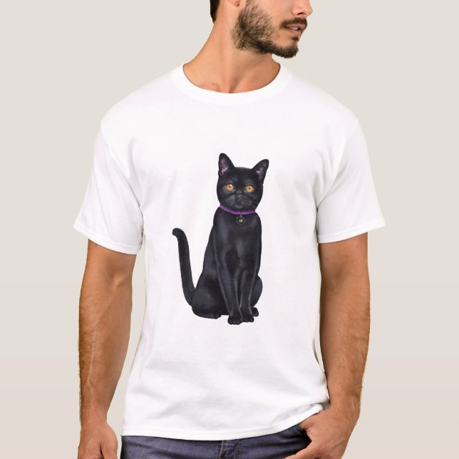 CatFans - Bombay Black Cat T-Shirt (Front)
