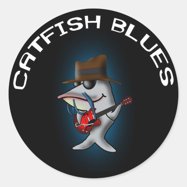 Catfish Blues Classic Round Sticker (Front)