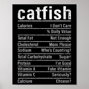 Catfish Facts Funny Fishing Lover Catfishing Graph Poster