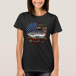 Catfish Fishing America USA Flag Camouflage Fishin T-Shirt
