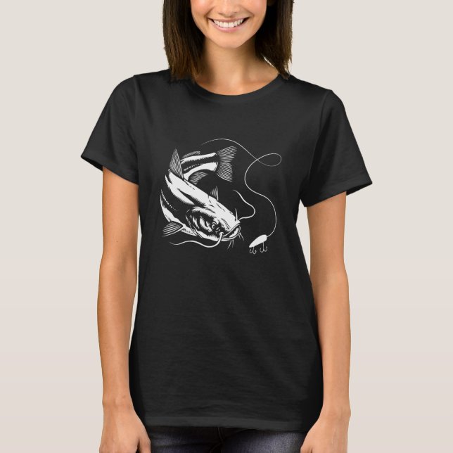 Catfish Fishing Fisher T-Shirt (Front)