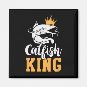 Catfish King Design Funny Catfish Fishing Gift Magnet