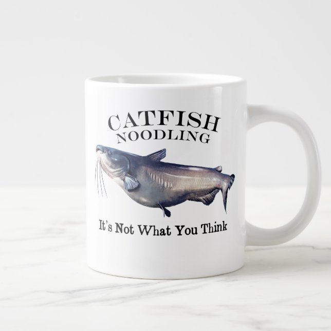 Catfish Noodling It's Not What you Think Large Coffee Mug (Right)