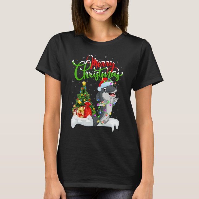 Catfish   Xmas Decorations Santa Catfish Christmas T-Shirt (Front)