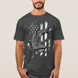 Catfishing American Flag Catfish Angler T-Shirt