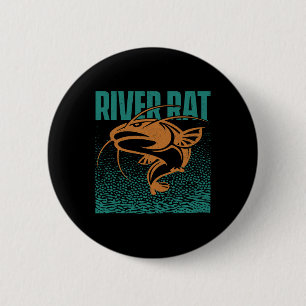 Catfishing Freshwater River Rat - Catfish Fishing 6 Cm Round Badge