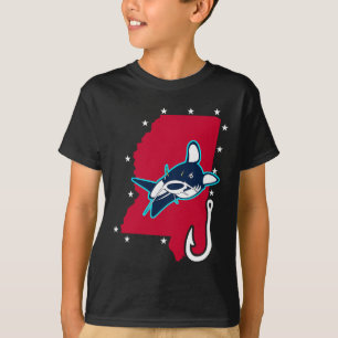 Catfishing Mississippi Flag Fishing Rod T Shirt