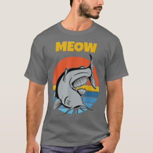 Catfishing Retro Sunset Funny Meow Catfish T-Shirt