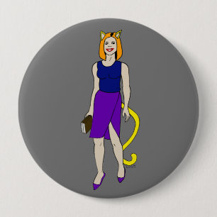 catgirl 10 cm round badge