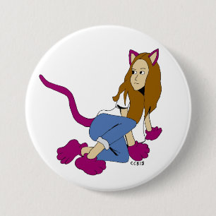 catgirl 7.5 cm round badge
