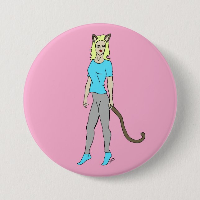 catgirl 7.5 cm round badge (Front)