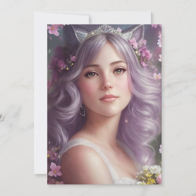 Catgirl bride invitation (Front)