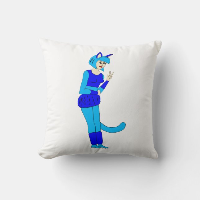 catgirl button cushion (Front)