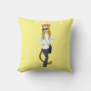 catgirl button cushion