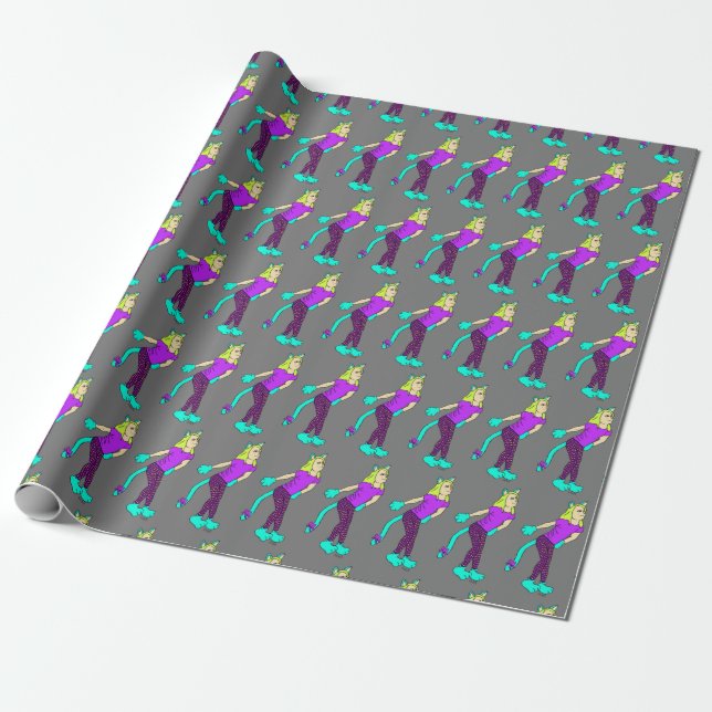 catgirl  button wrapping paper (Unrolled)
