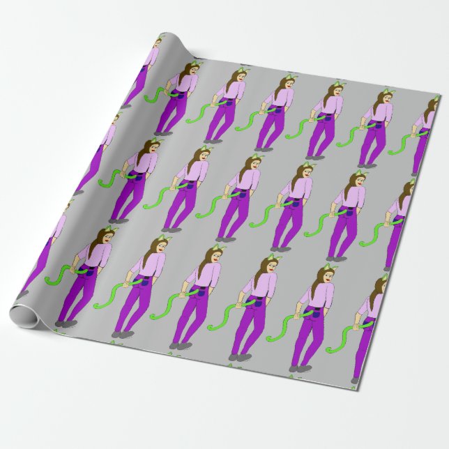 catgirl  button wrapping paper (Unrolled)