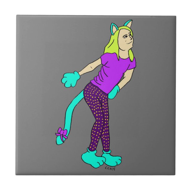 catgirl   ceramic tile (Front)