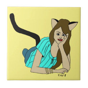 catgirl  ceramic tile