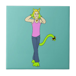 catgirl  ceramic tile