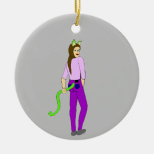 catgirl    ceramic tree decoration