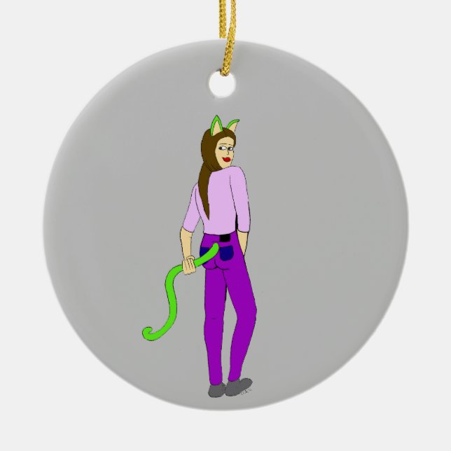catgirl    ceramic tree decoration (Front)