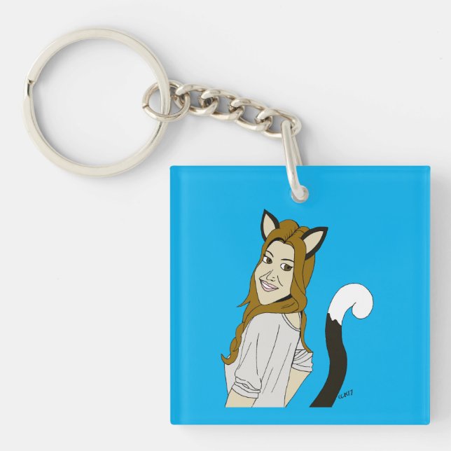 catgirl  key ring (Front)