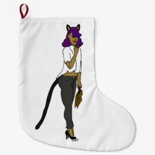catgirl large christmas stocking
