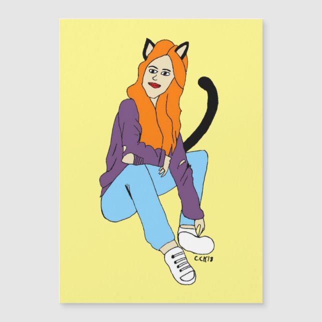 catgirl  magnet (Front)