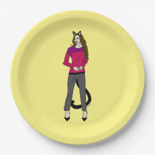 catgirl paper plate