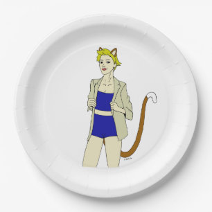 catgirl   paper plate