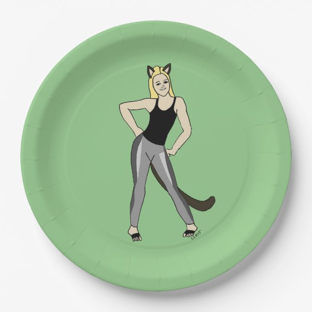 catgirl        paper plate (Front)
