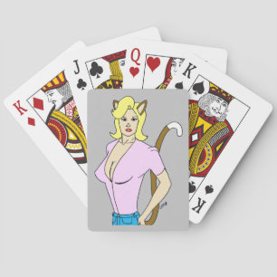 catgirl playing cards