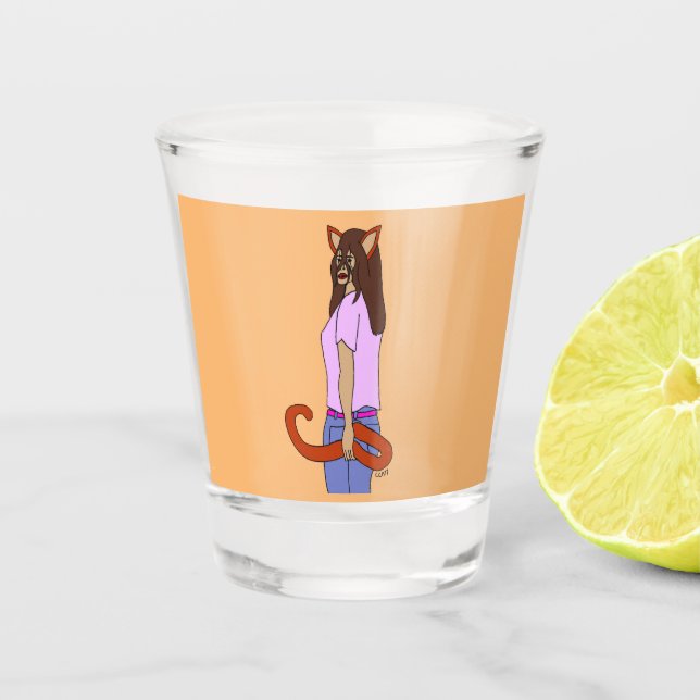 catgirl   shot glass (Front)