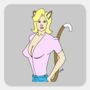 catgirl square sticker