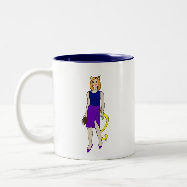 catgirl Two-Tone coffee mug (Left)